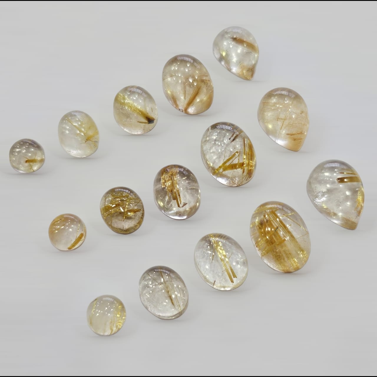 15 Pcs of Calibrated size Gold Rutile Quartz - The LabradoriteKing