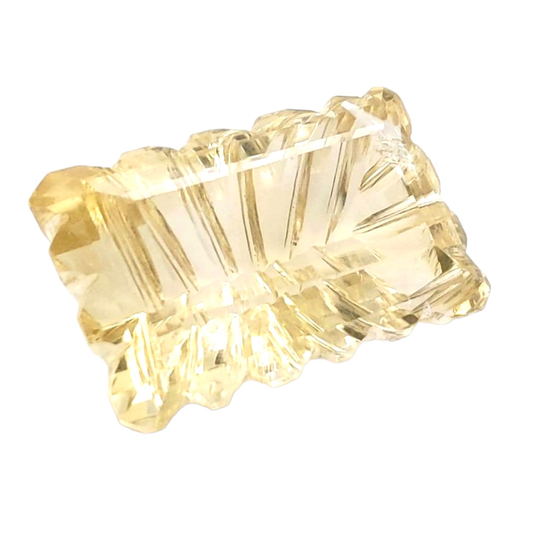 1 Pieces Natural Citrine Carved Rectangle Shape | Size:33x21mm - The LabradoriteKing