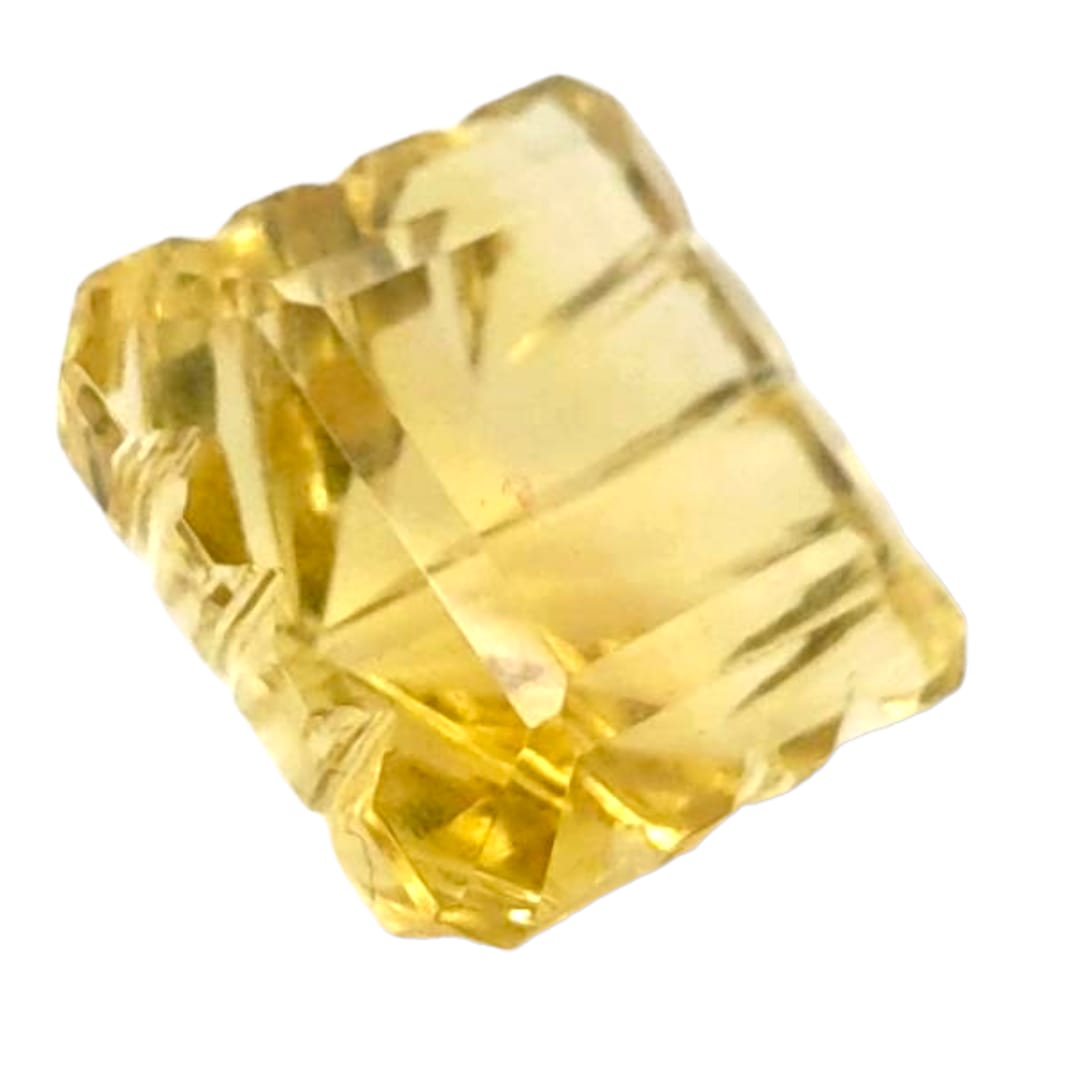 1 Pieces Natural Lemon Quartz Carved Square Shape | Size:19mm - The LabradoriteKing