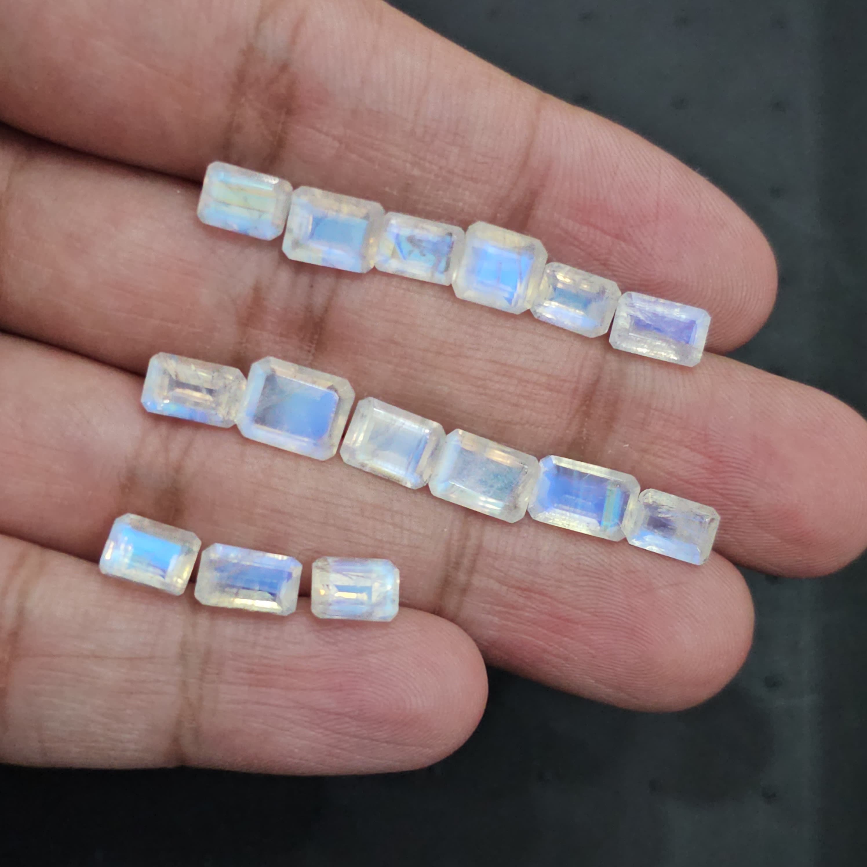 9 Pcs Faceted Moonstone Octagon | 9mm to 11mm sizes - The LabradoriteKing