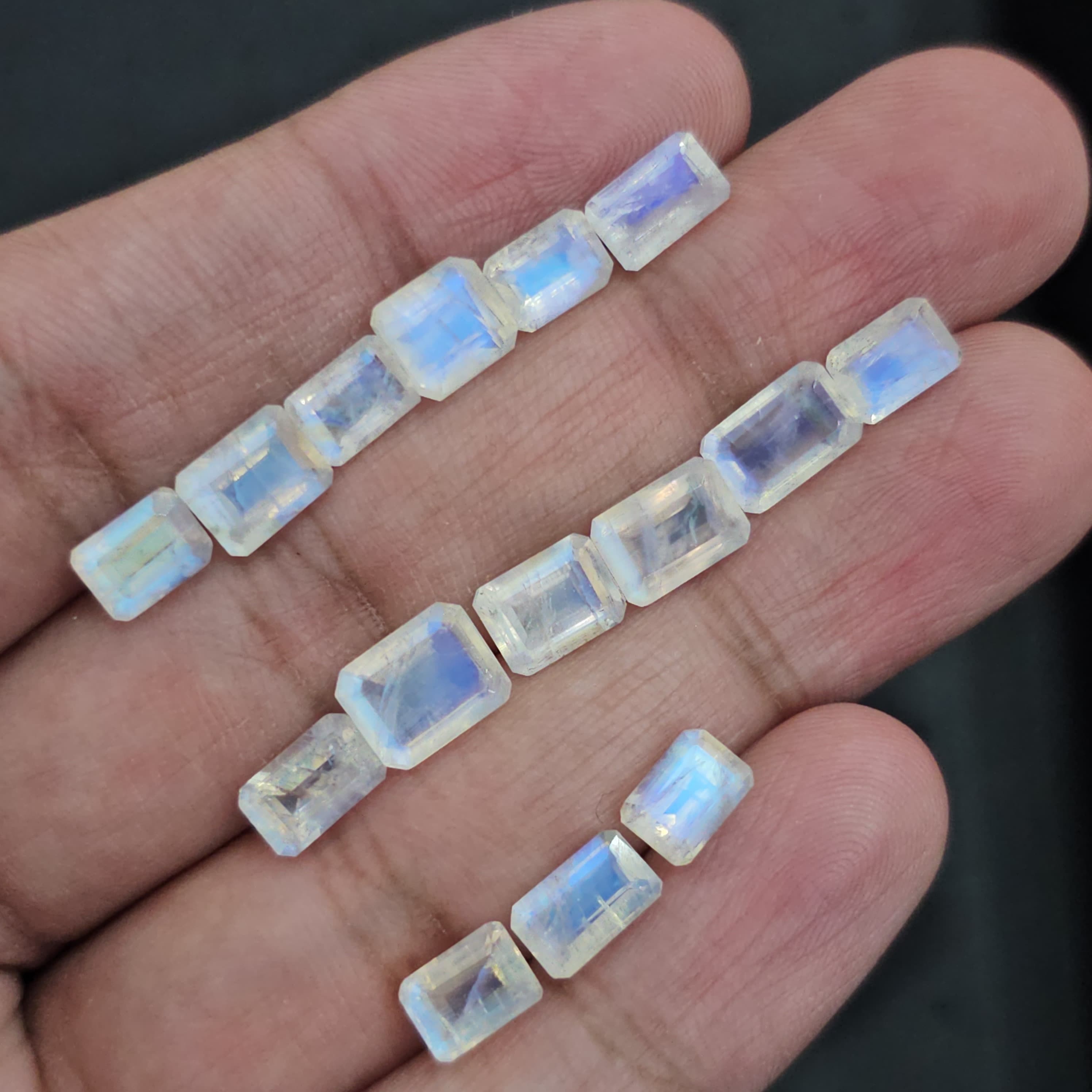 9 Pcs Faceted Moonstone Octagon | 9mm to 11mm sizes - The LabradoriteKing