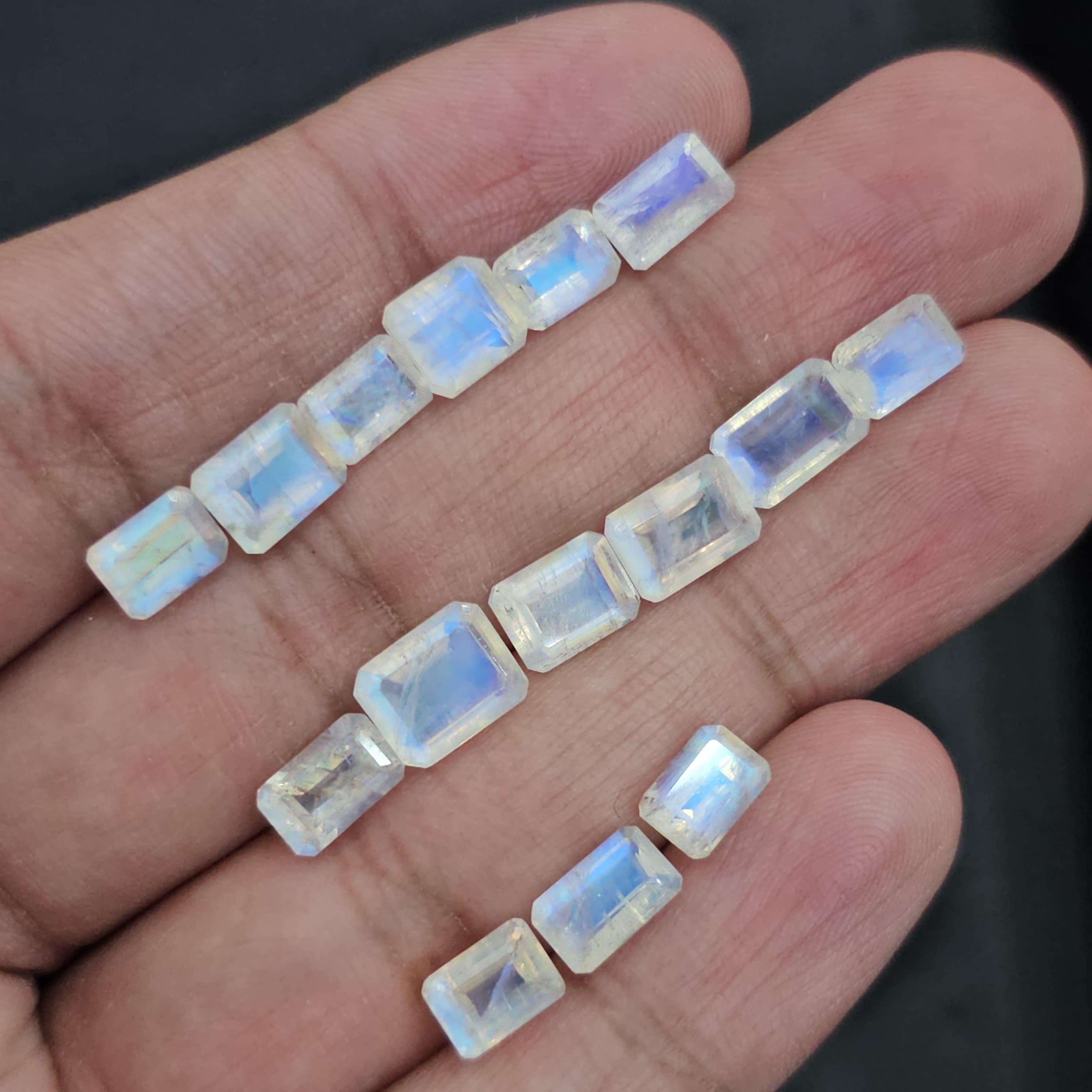 9 Pcs Faceted Moonstone Octagon | 9mm to 11mm sizes - The LabradoriteKing