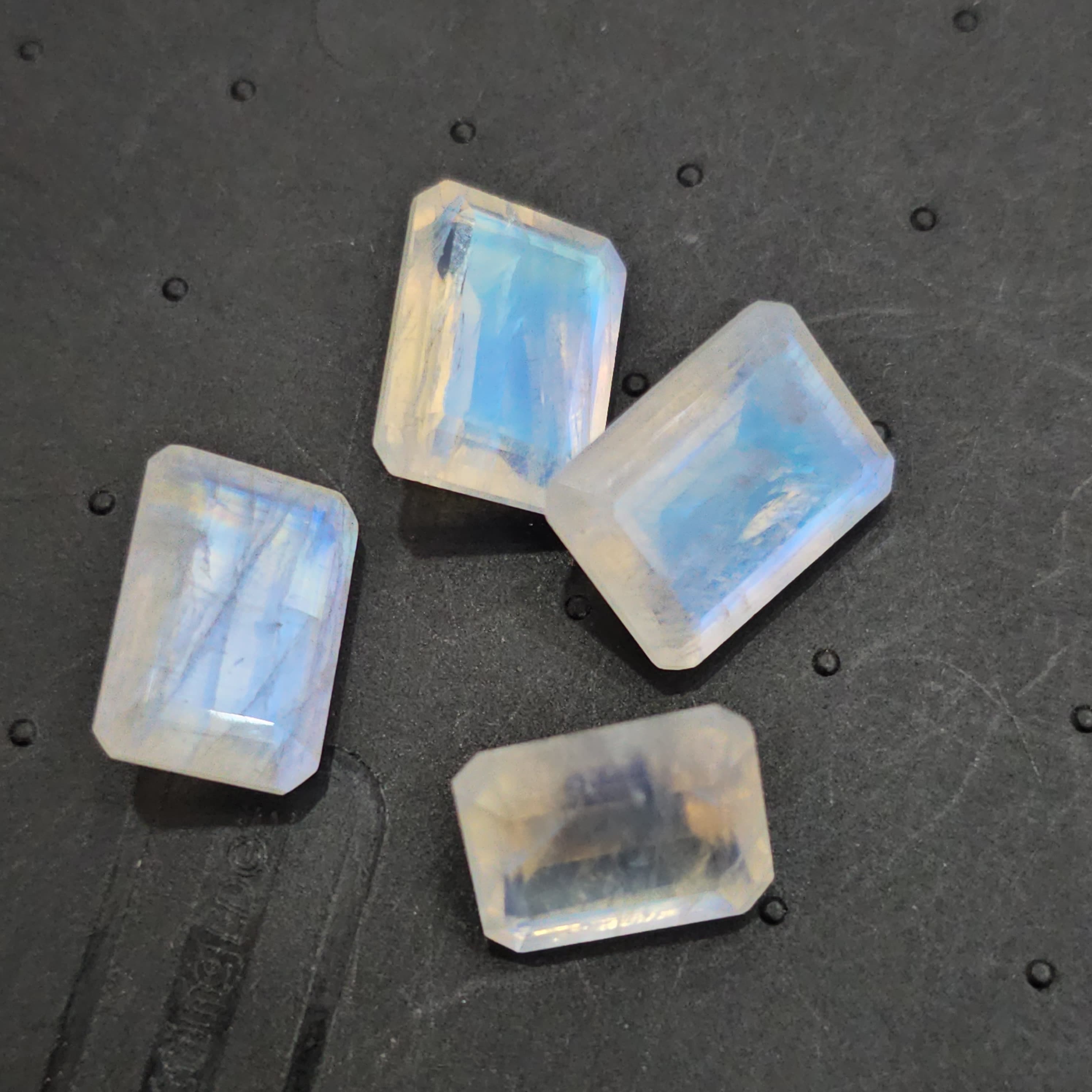 4 Pcs Faceted Moonstone Octagon | 14mm to 16mm sizes - The LabradoriteKing