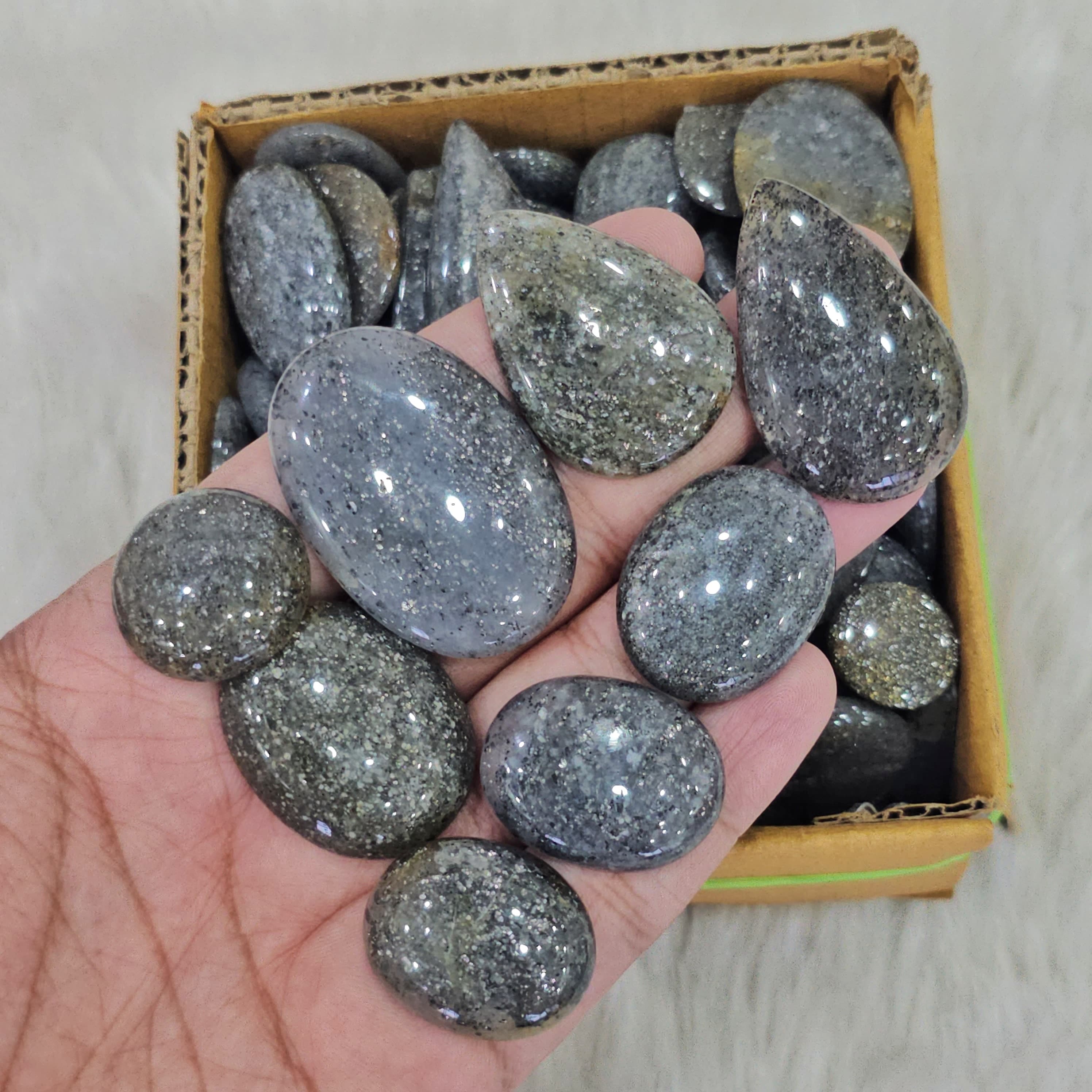 500 Gram Natural Black Sunstone Cabochon Lot - Untreated and Authentic | 1 Inches to 2.5 Inches| 40-50 Pcs approx