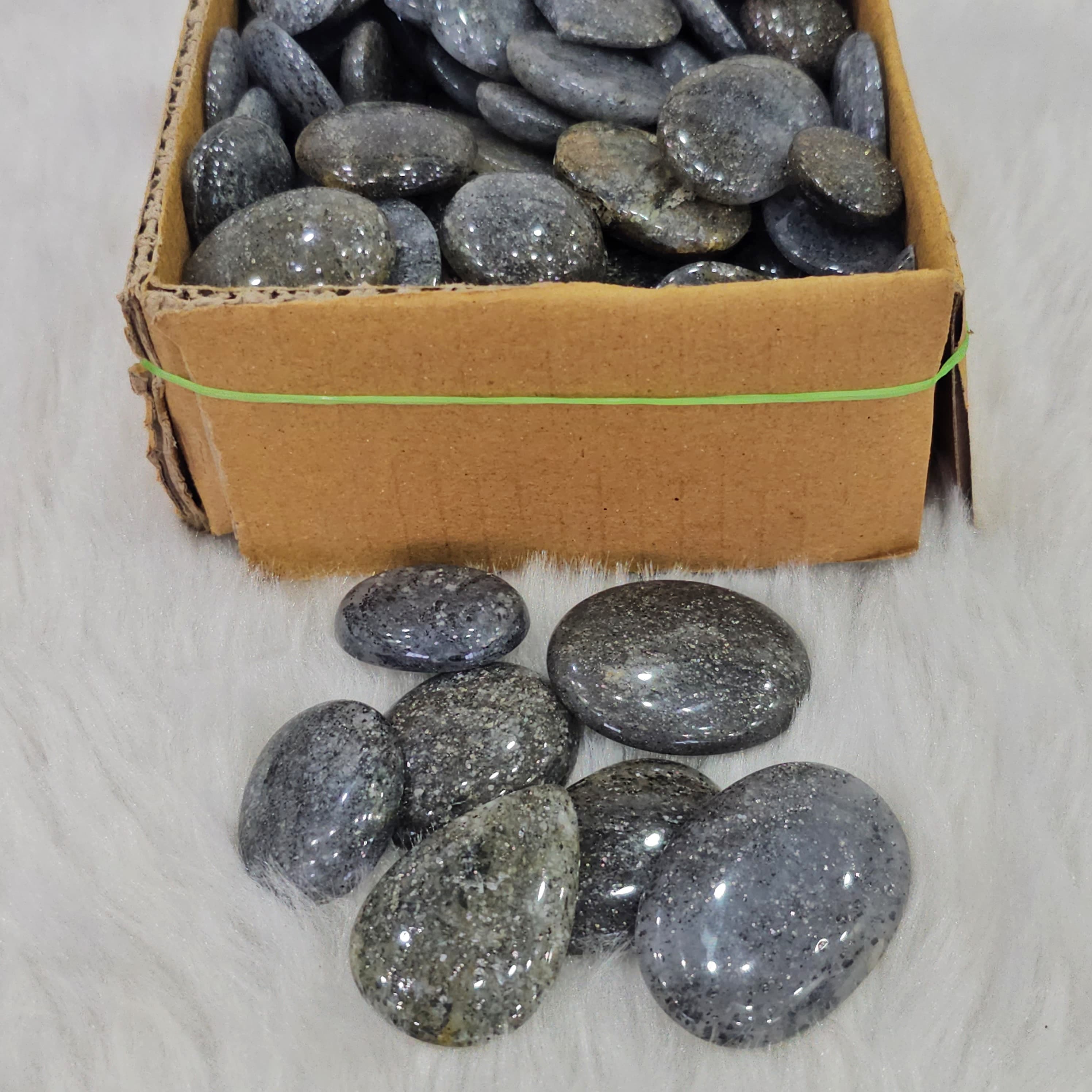 500 Gram Natural Black Sunstone Cabochon Lot - Untreated and Authentic | 1 Inches to 2.5 Inches| 40-50 Pcs approx