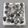 26 Pcs Of Mix Natural Black Rutile Rosecut | Shape: fancy| Size: 8-14mm