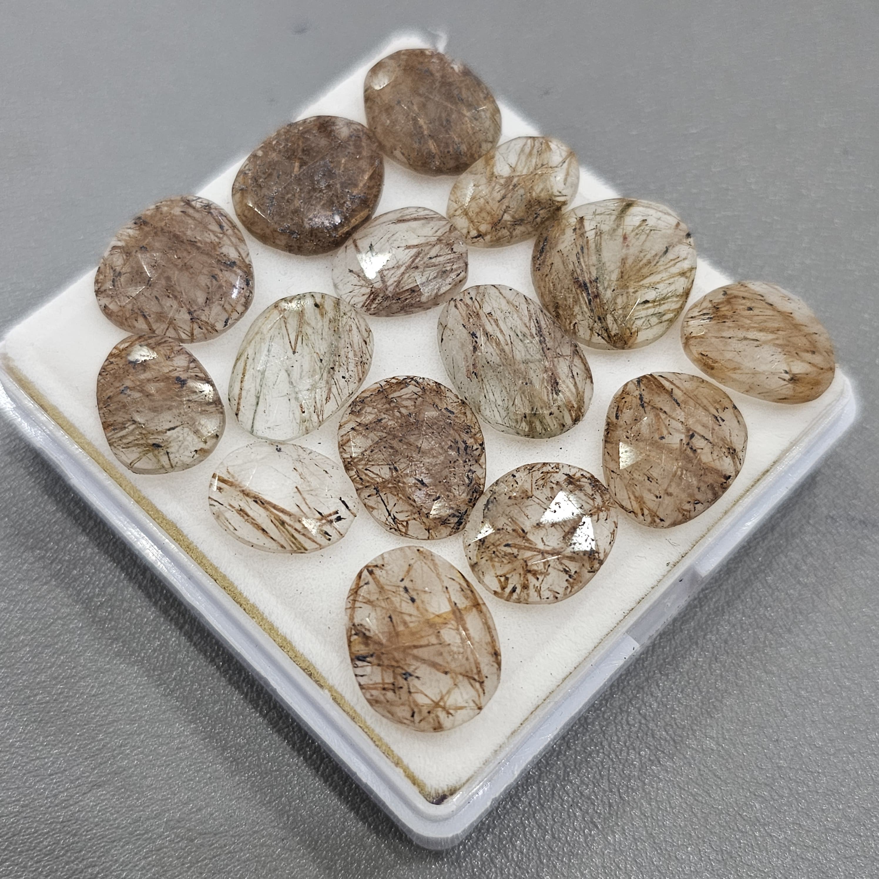 15 Pcs Of Mix Natural Copper Rutile Rosecut | Shape: fancy| Size: 13-16mm