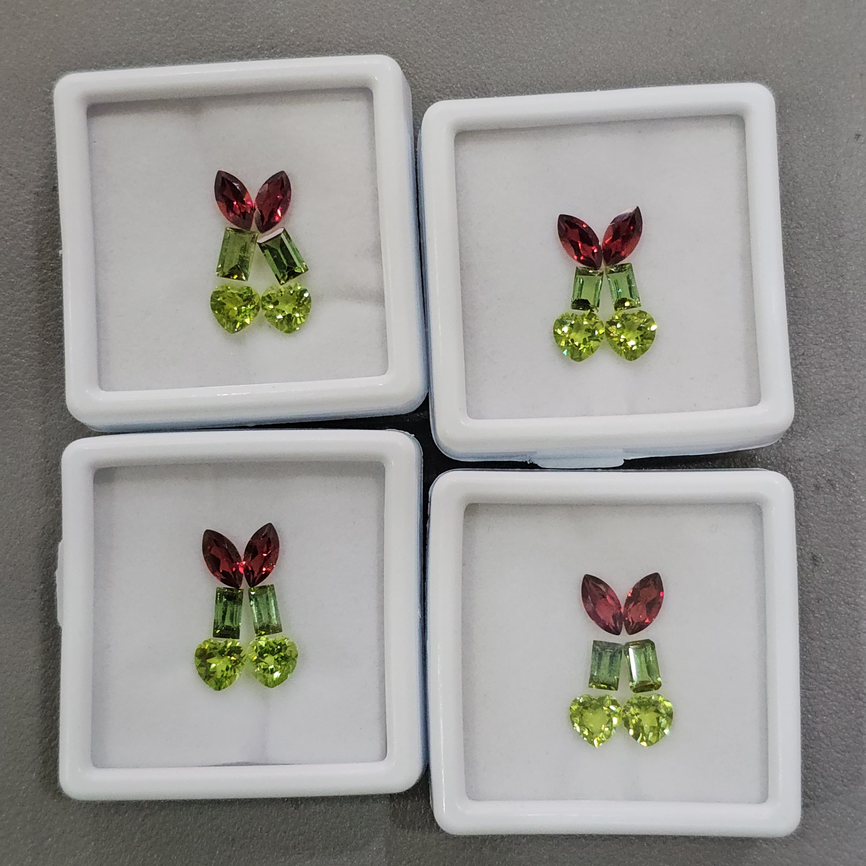 1 Box of  Natural Peridot, Tourmaline & Mozambique Garnet Faceted | Mix Shape | Size: 6mm (average)