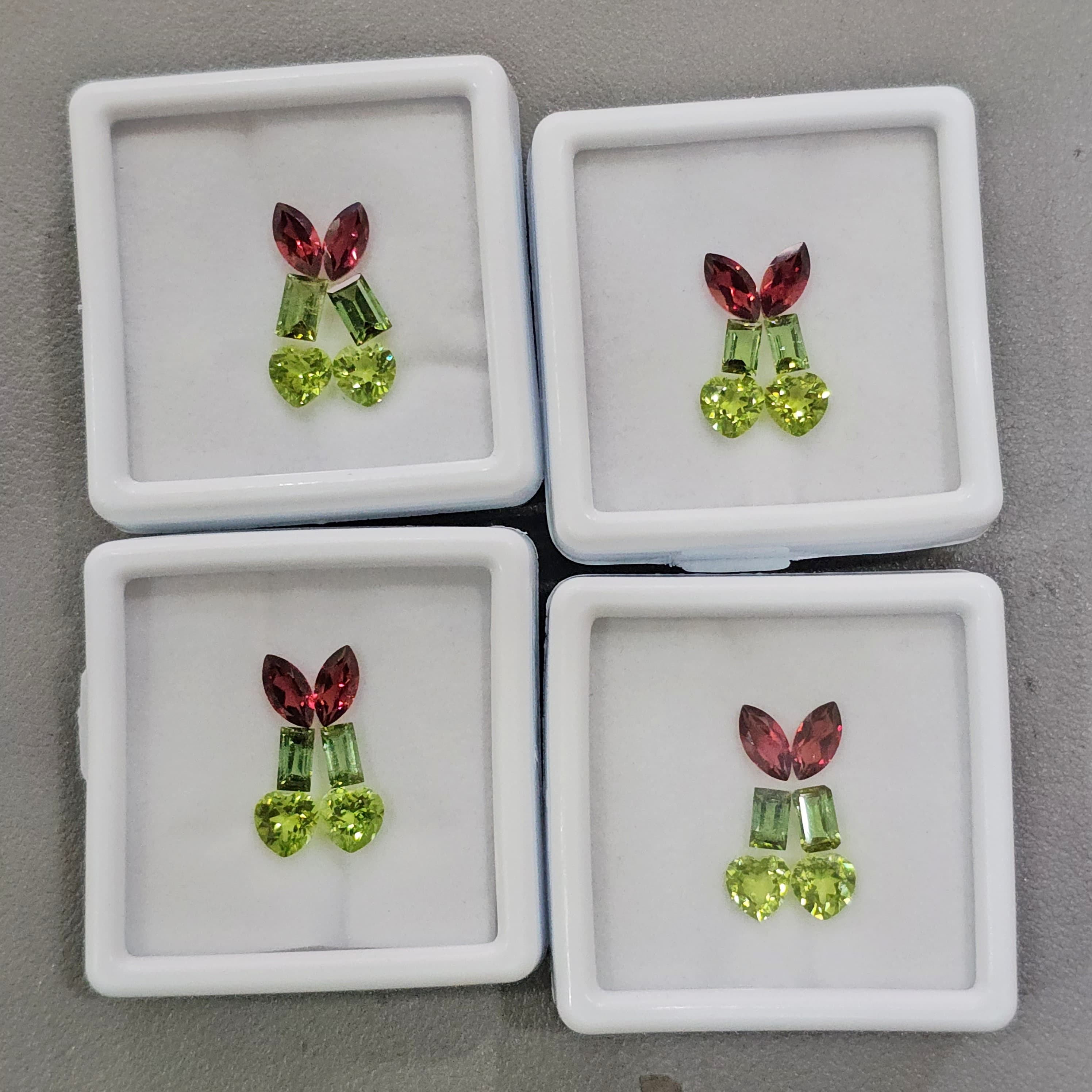 1 Box of  Natural Peridot, Tourmaline & Mozambique Garnet Faceted | Mix Shape | Size: 6mm (average)