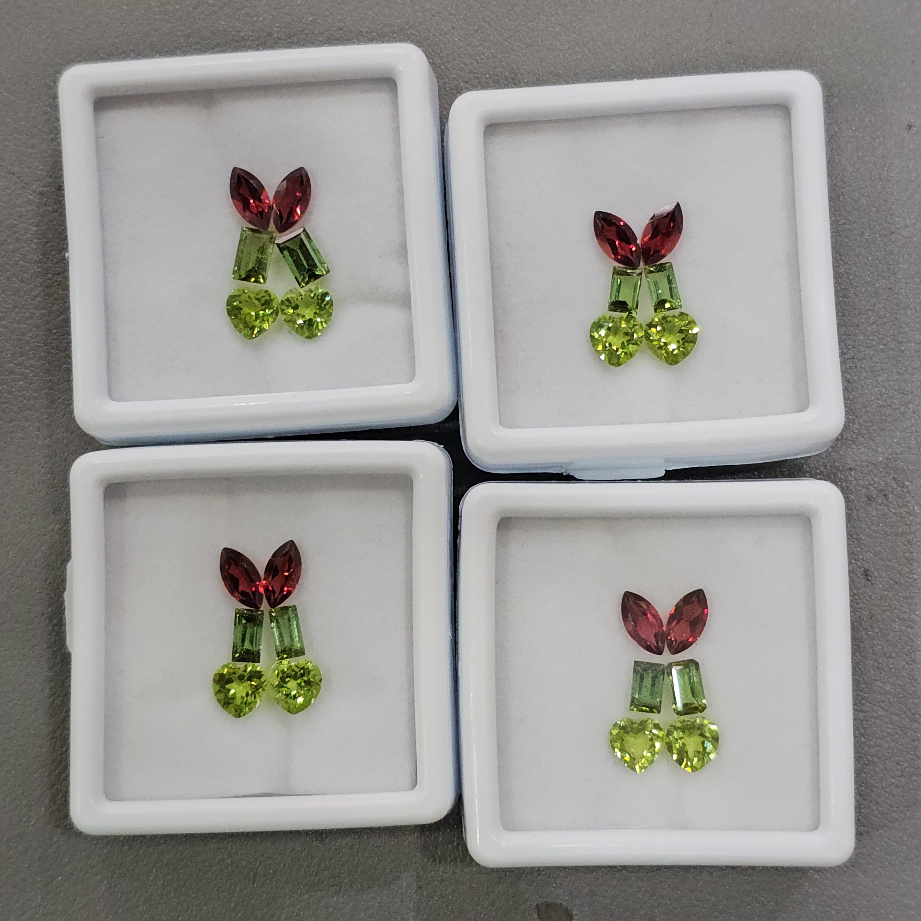 1 Box of  Natural Peridot, Tourmaline & Mozambique Garnet Faceted | Mix Shape | Size: 6mm (average)