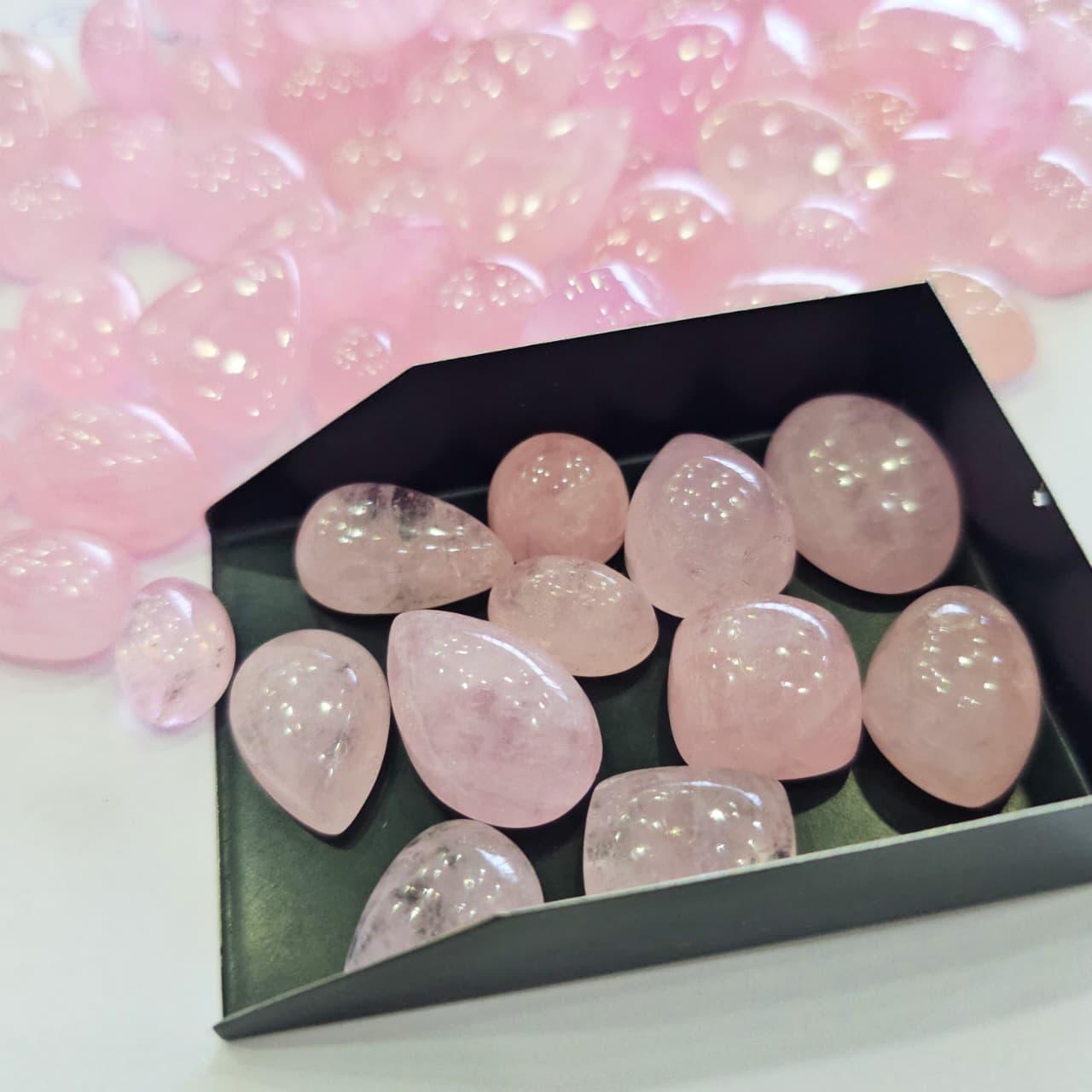 10 Pcs of Natural pink Morganite Cabochons | 10–28mm | Soft Pink Gemstone