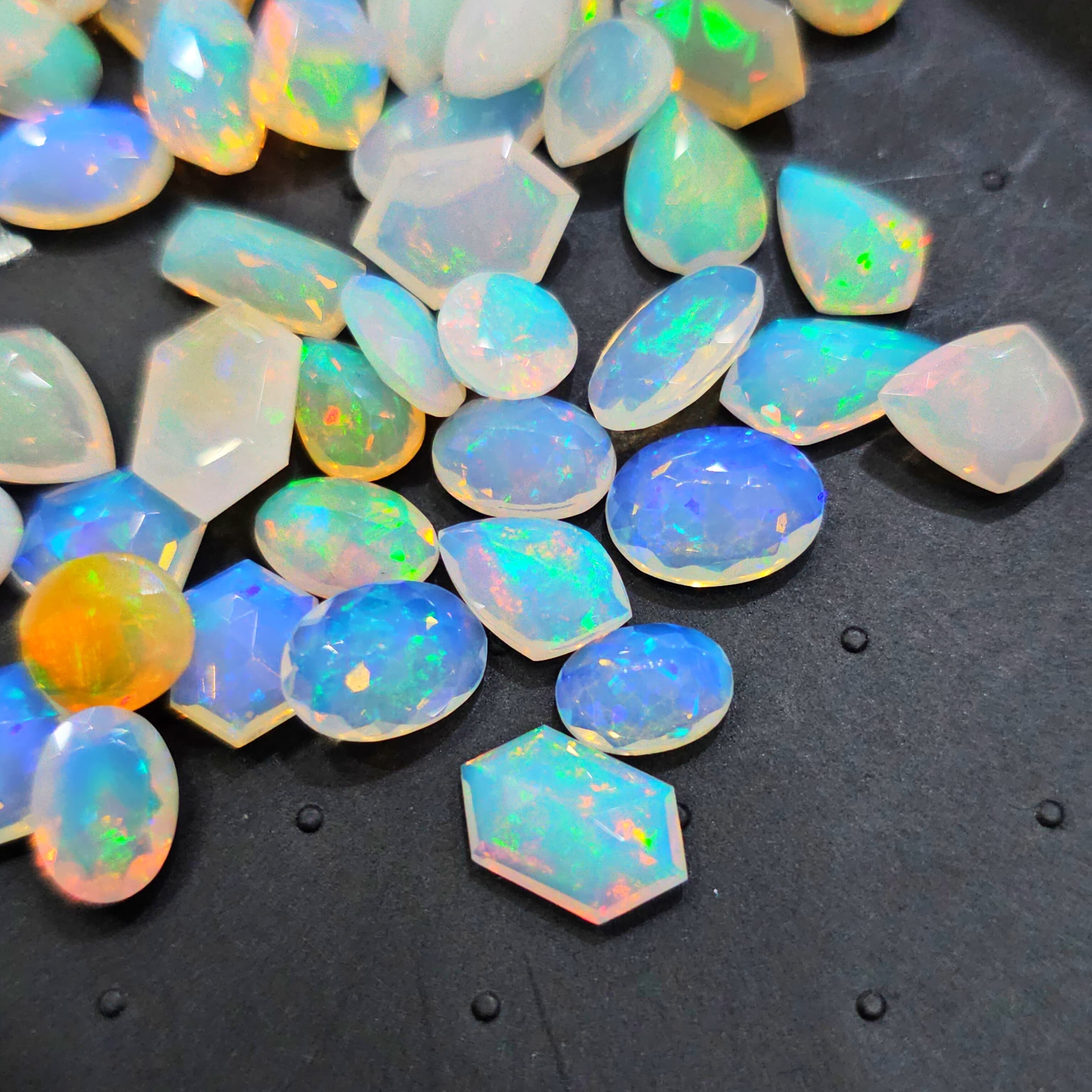 Wholesale Faceted Ethiopian Opals Scoop | Mix Fancy Shapes | 7-15mm - The LabradoriteKing