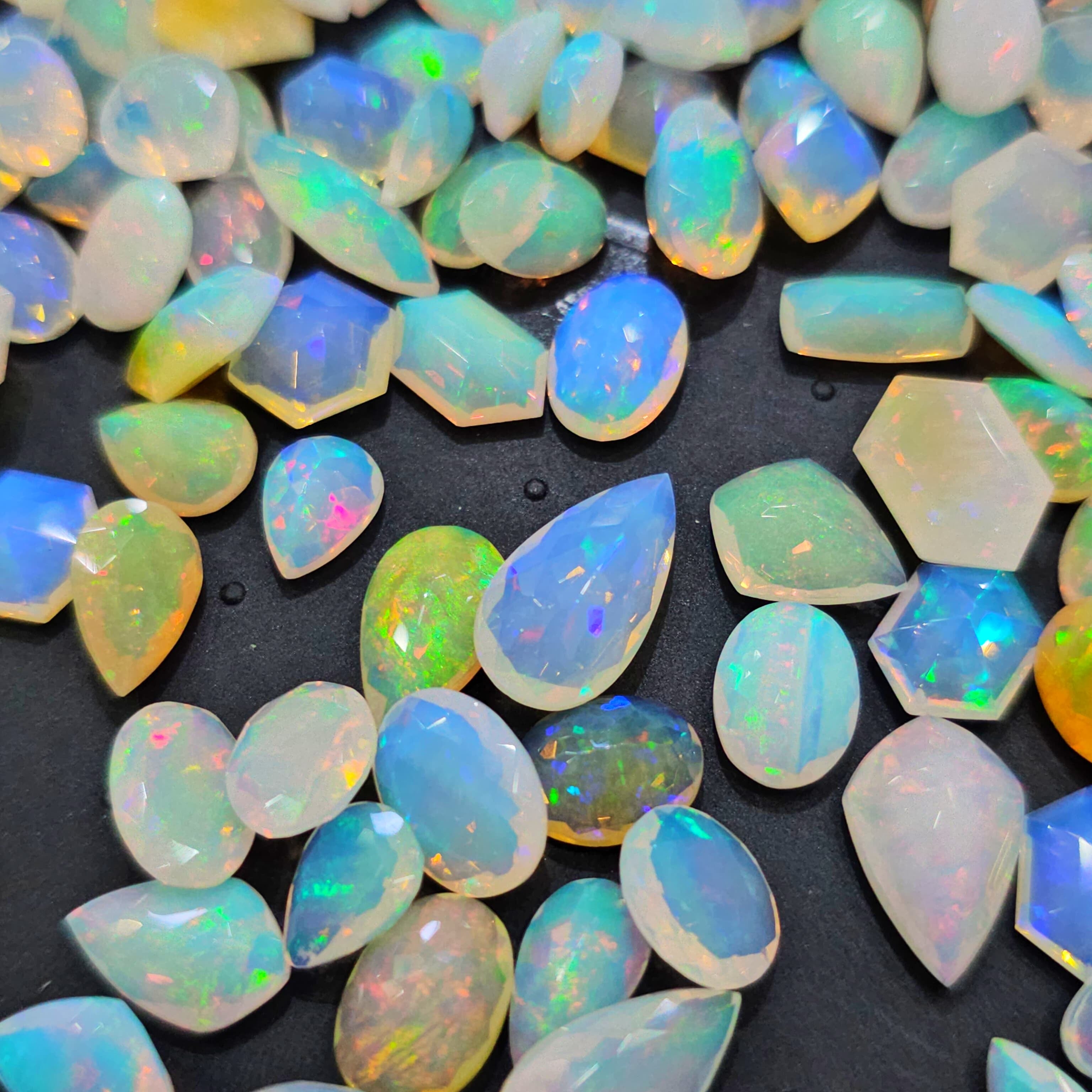 Wholesale Faceted Ethiopian Opals Scoop | Mix Fancy Shapes | 7-15mm - The LabradoriteKing
