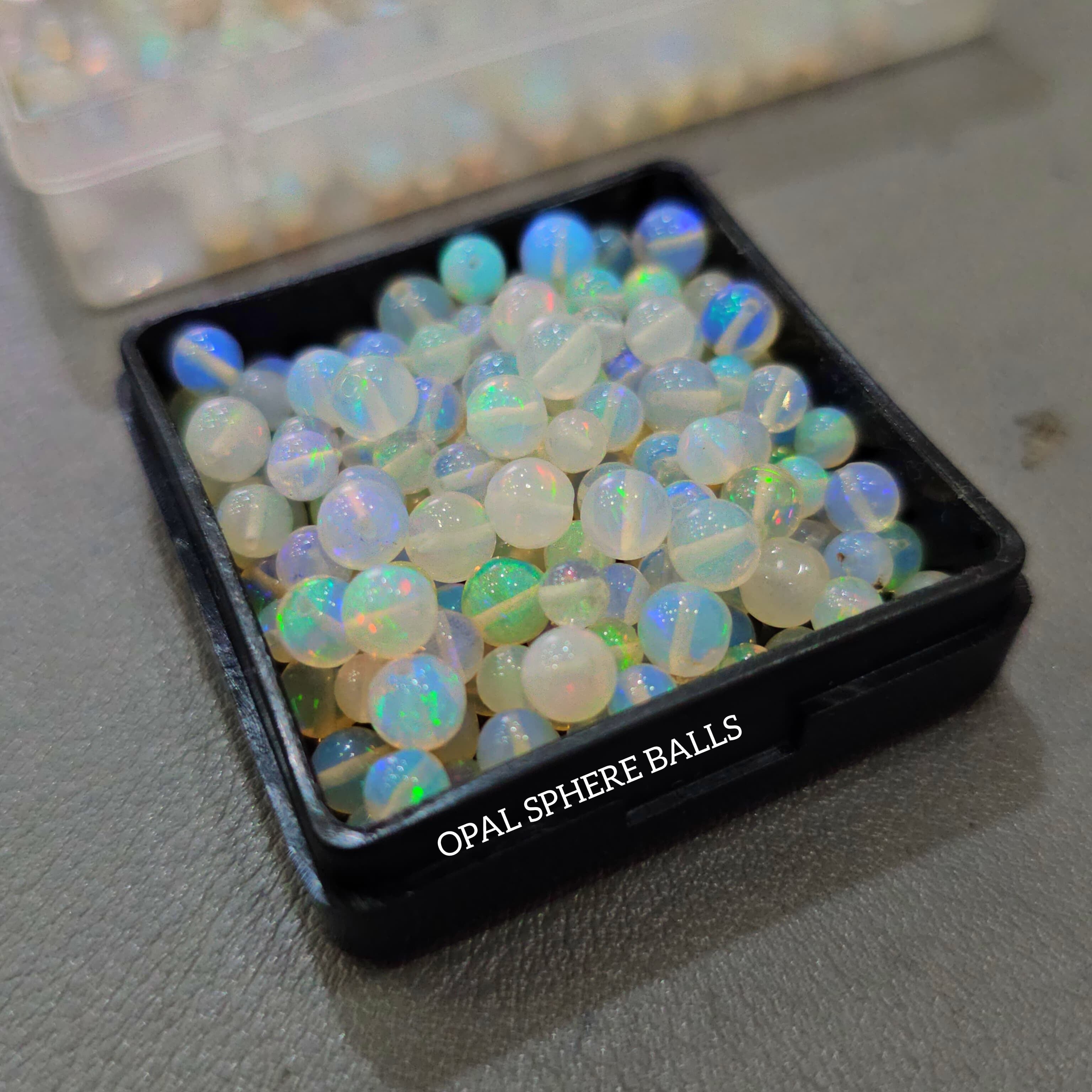 50 Cts Natural Opal Spheres | 120–140 Pieces Drilled | 3–5mm