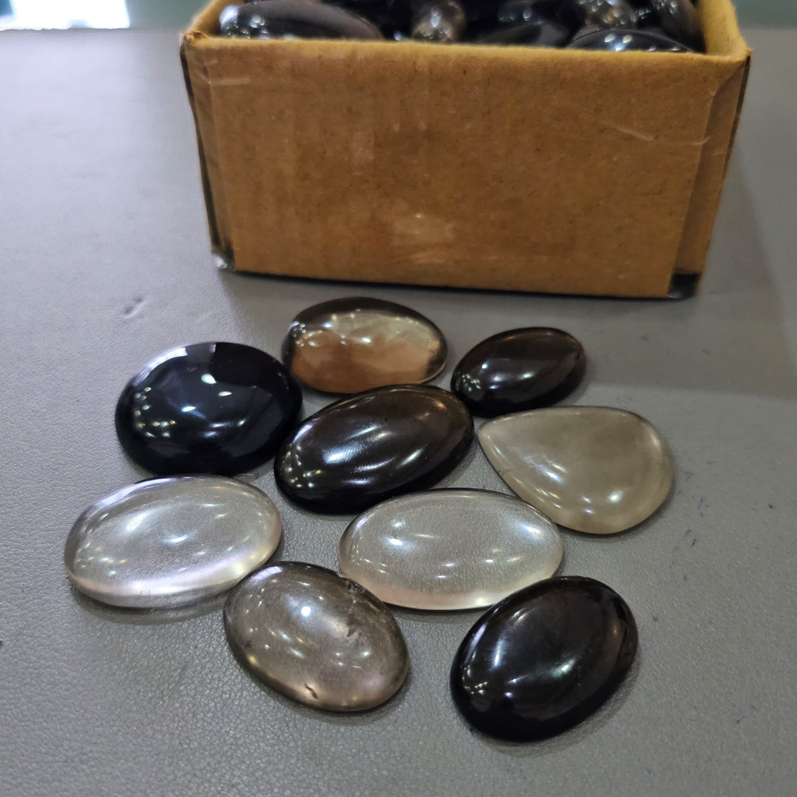 500 Gram of Natural Smoky Quartz Cabochons | 15-50 Pcs | 40-50mm