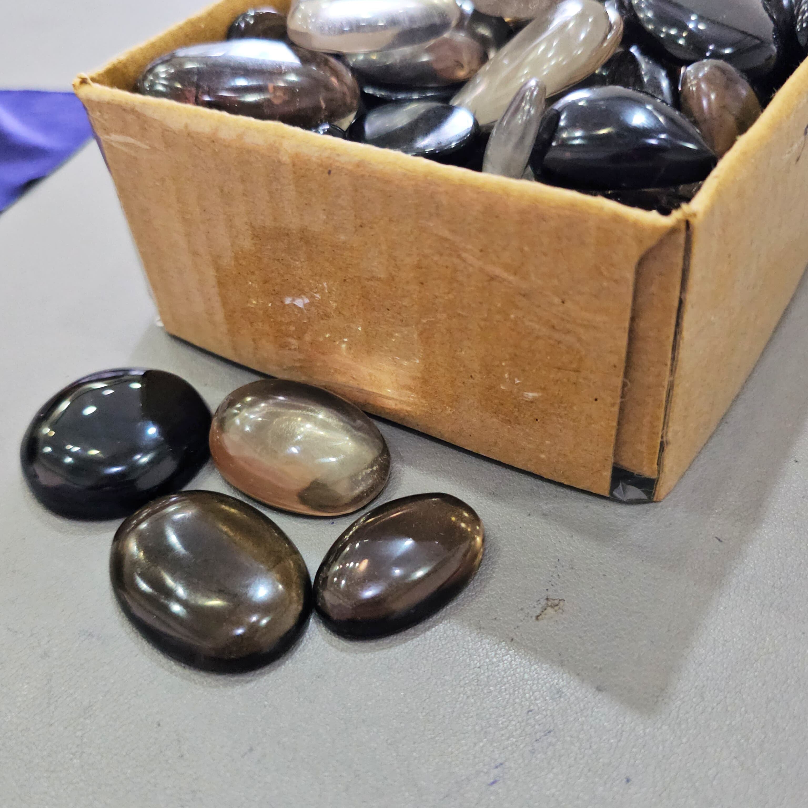 500 Gram of Natural Smoky Quartz Cabochons | 15-50 Pcs | 40-50mm