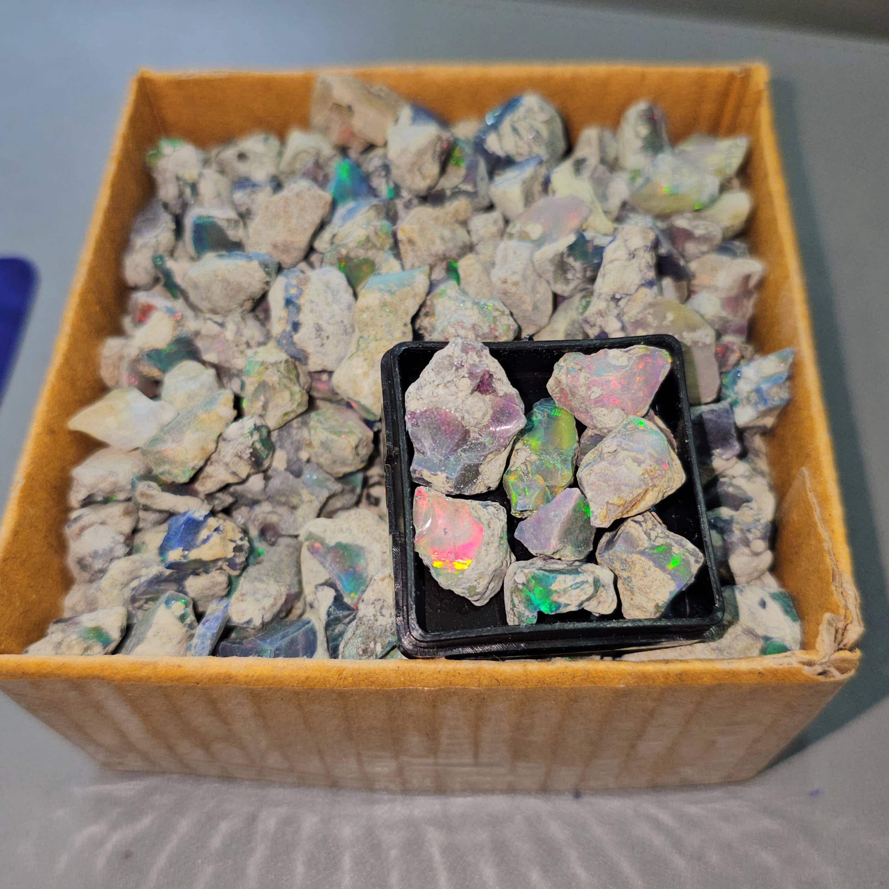 300 Gram Black Smoked Opal Rough Lot |  10–20mm | 300Pcs(Approx.) | Ethiopian