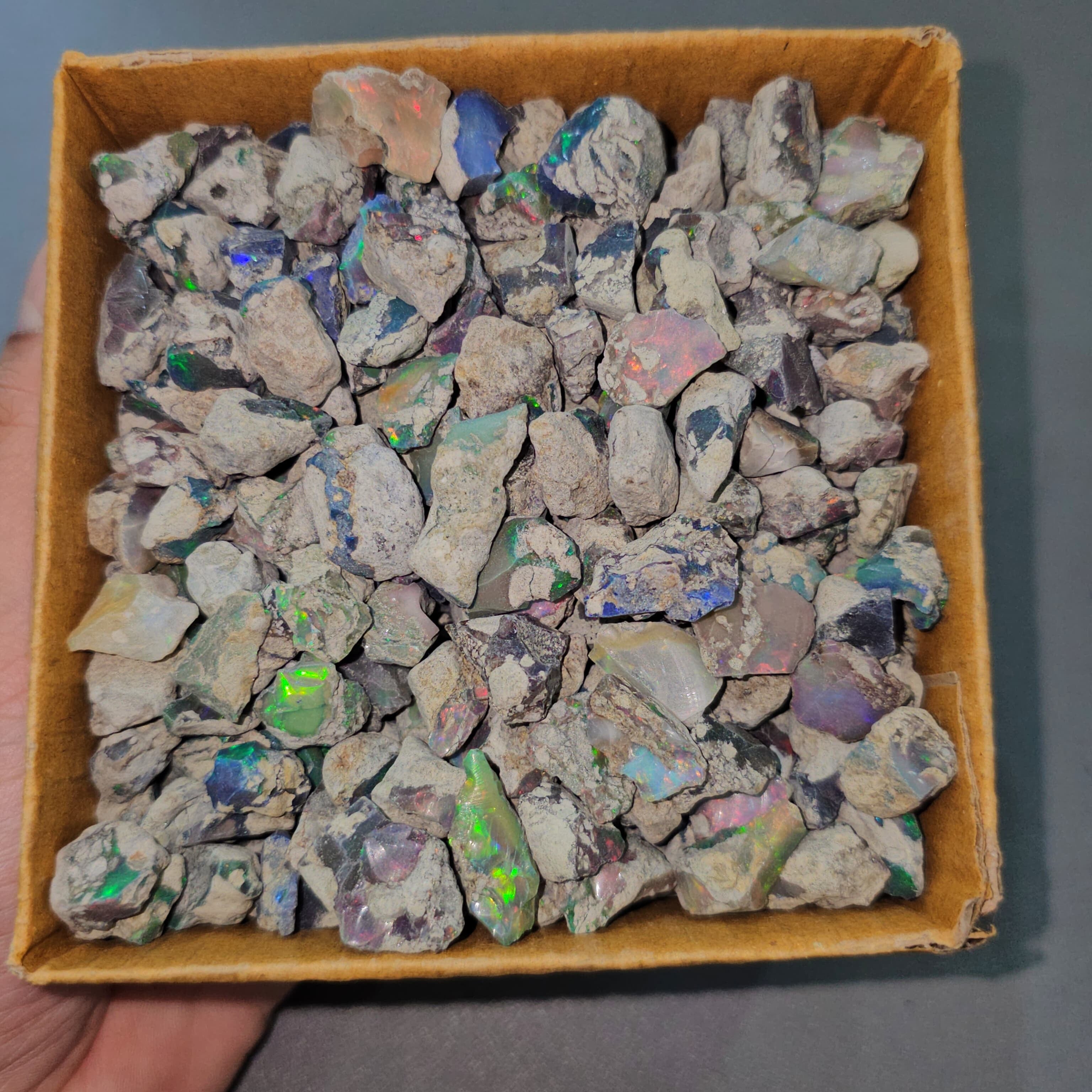 300 Gram Black Smoked Opal Rough Lot |  10–20mm | 300Pcs(Approx.) | Ethiopian