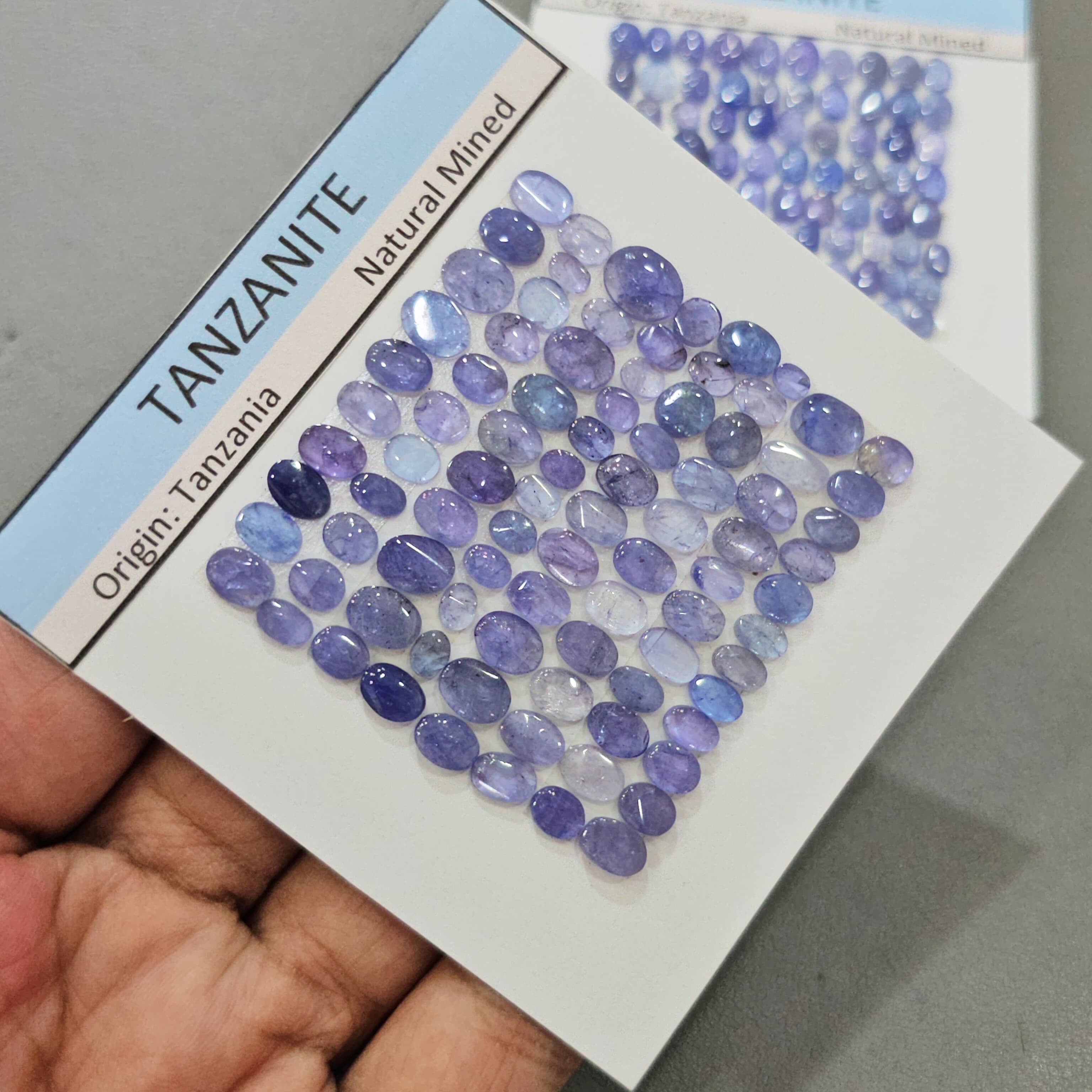 1 Card of Natural Polished Tanzanite Slices | | 4–10mm