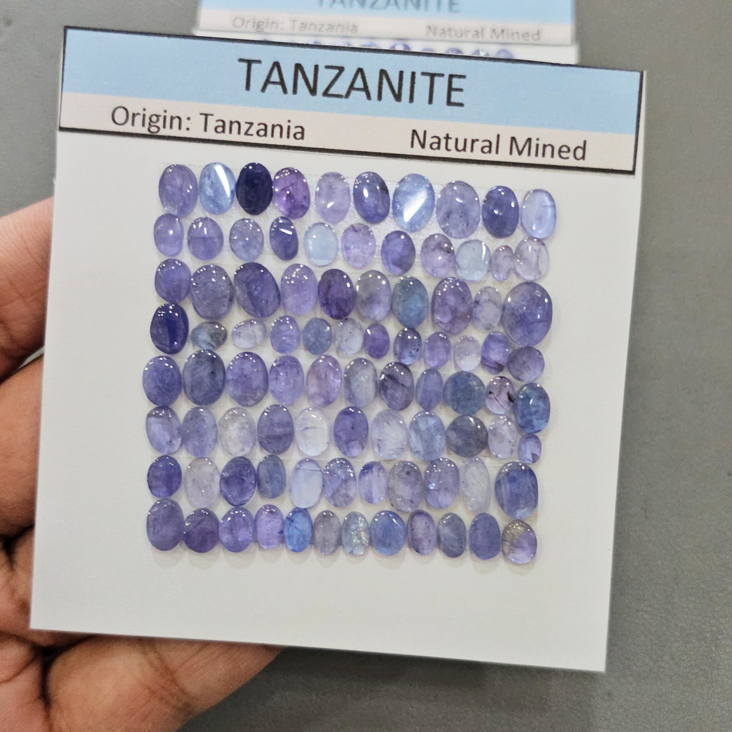 1 Card of Natural Polished Tanzanite Slices | | 4–10mm