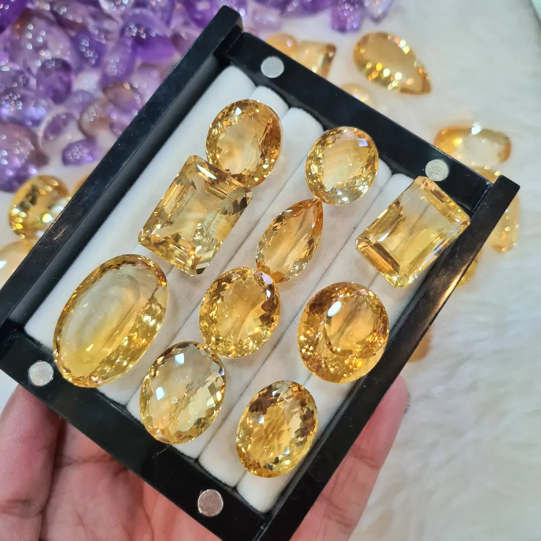 5 Pcs of Large Citrine Gemstones RANDOM - The LabradoriteKing