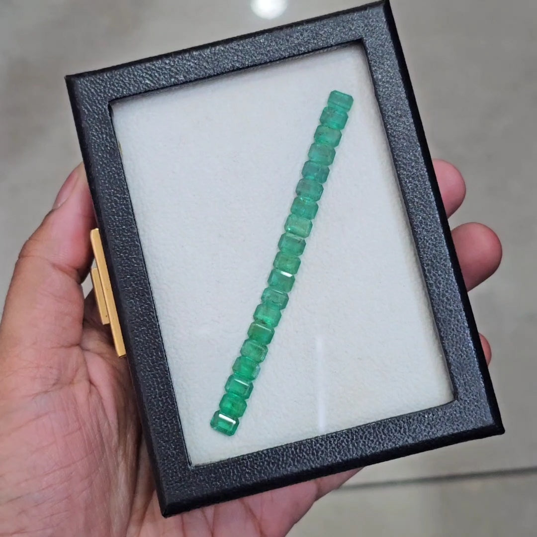 19pcs Of Natural Emerald Faceted | 7x5mm| Rectangle - The LabradoriteKing