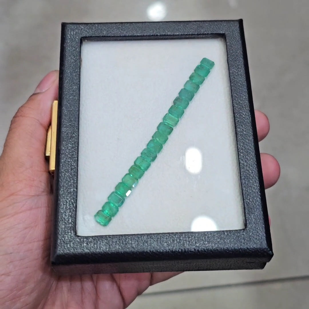 19pcs Of Natural Emerald Faceted | 7x5mm| Rectangle - The LabradoriteKing