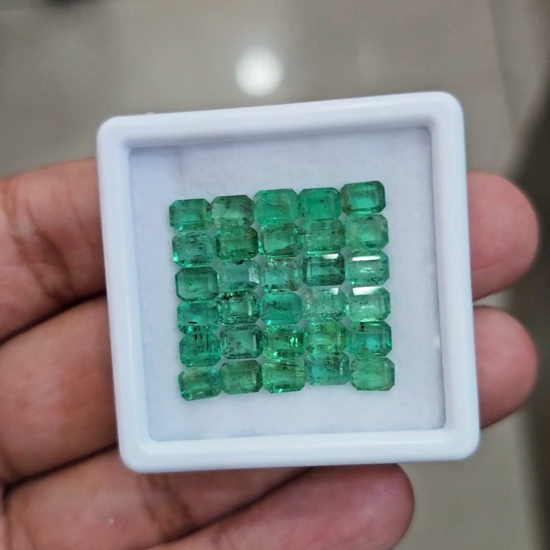 30pcs Of Natural Emerald Faceted | 5x4mm| Rectangle - The LabradoriteKing