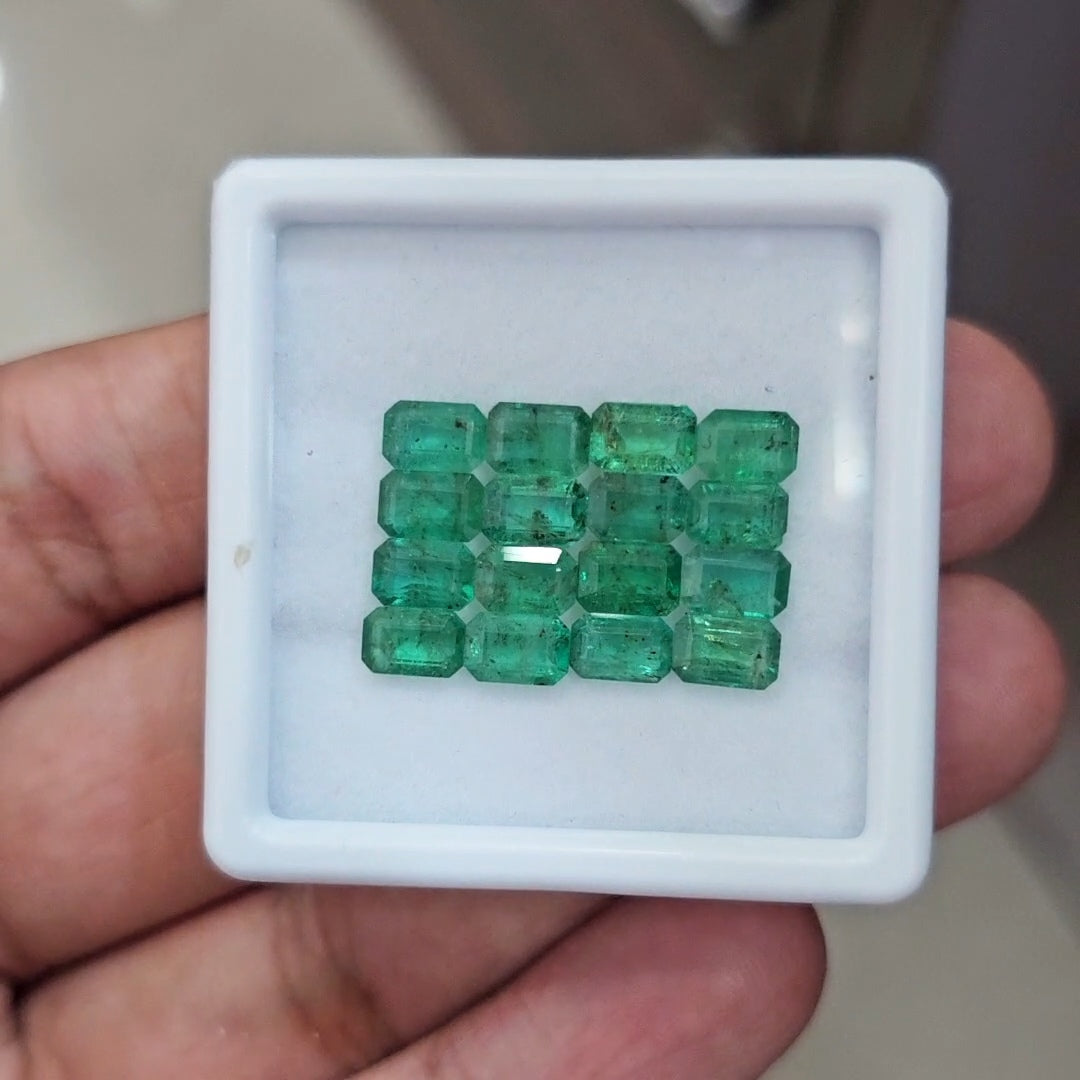 16pcs Of Natural Emerald Faceted | 6x4mm| Rectangle - The LabradoriteKing