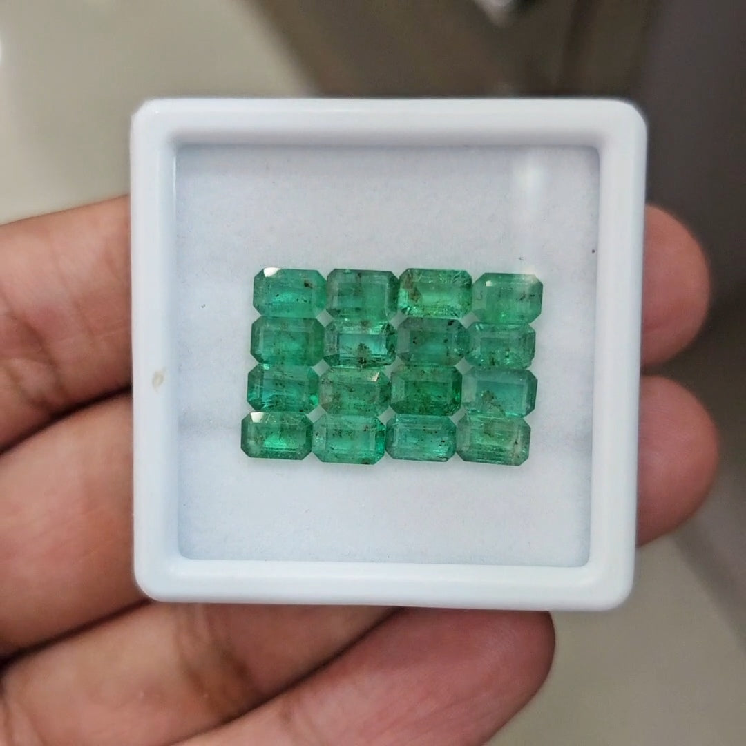 16pcs Of Natural Emerald Faceted | 6x4mm| Rectangle - The LabradoriteKing