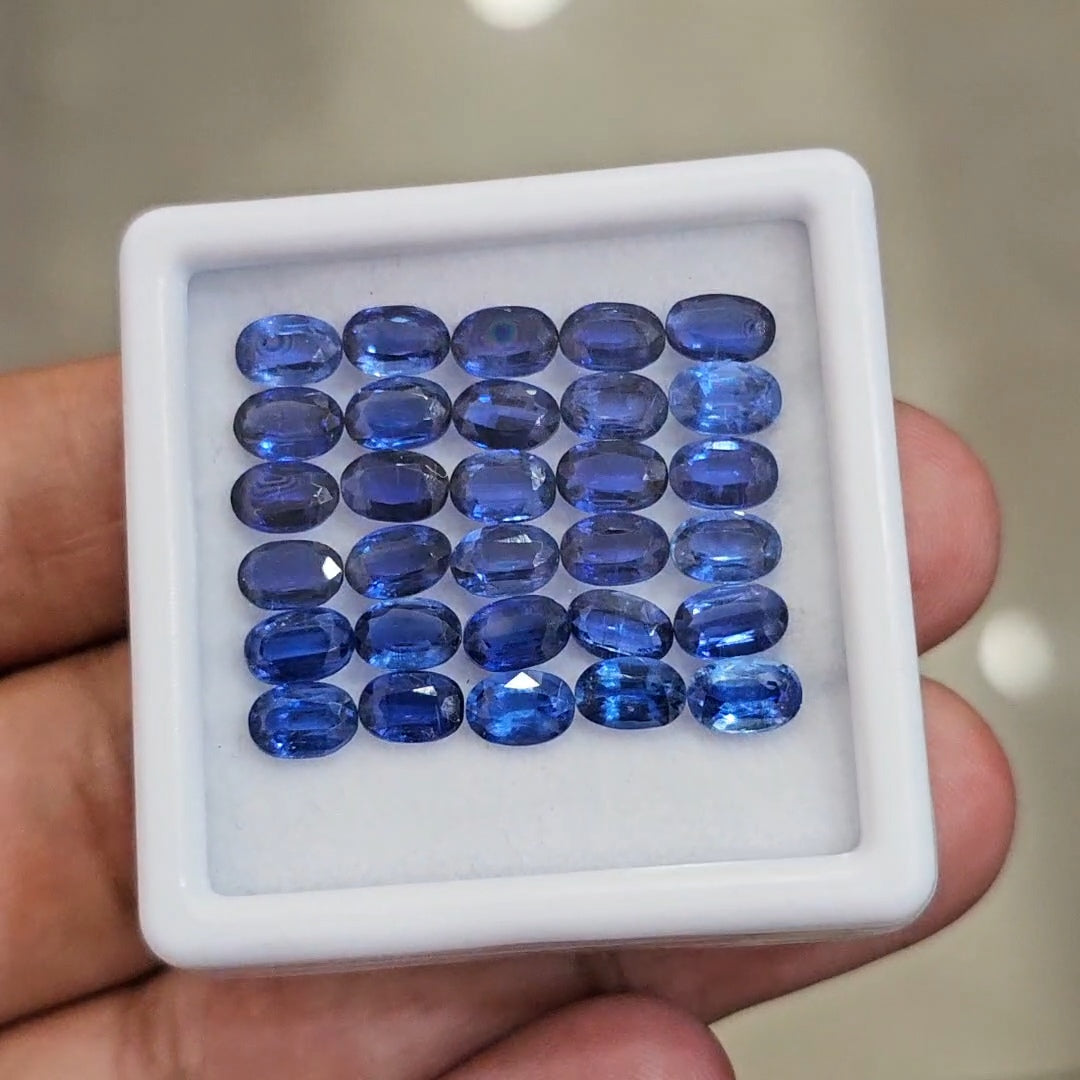 30pcs Of Natural Kyanite Faceted | 6x4mm| Oval - The LabradoriteKing