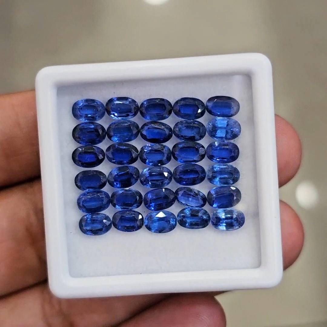 30pcs Of Natural Kyanite Faceted | 6x4mm| Oval - The LabradoriteKing