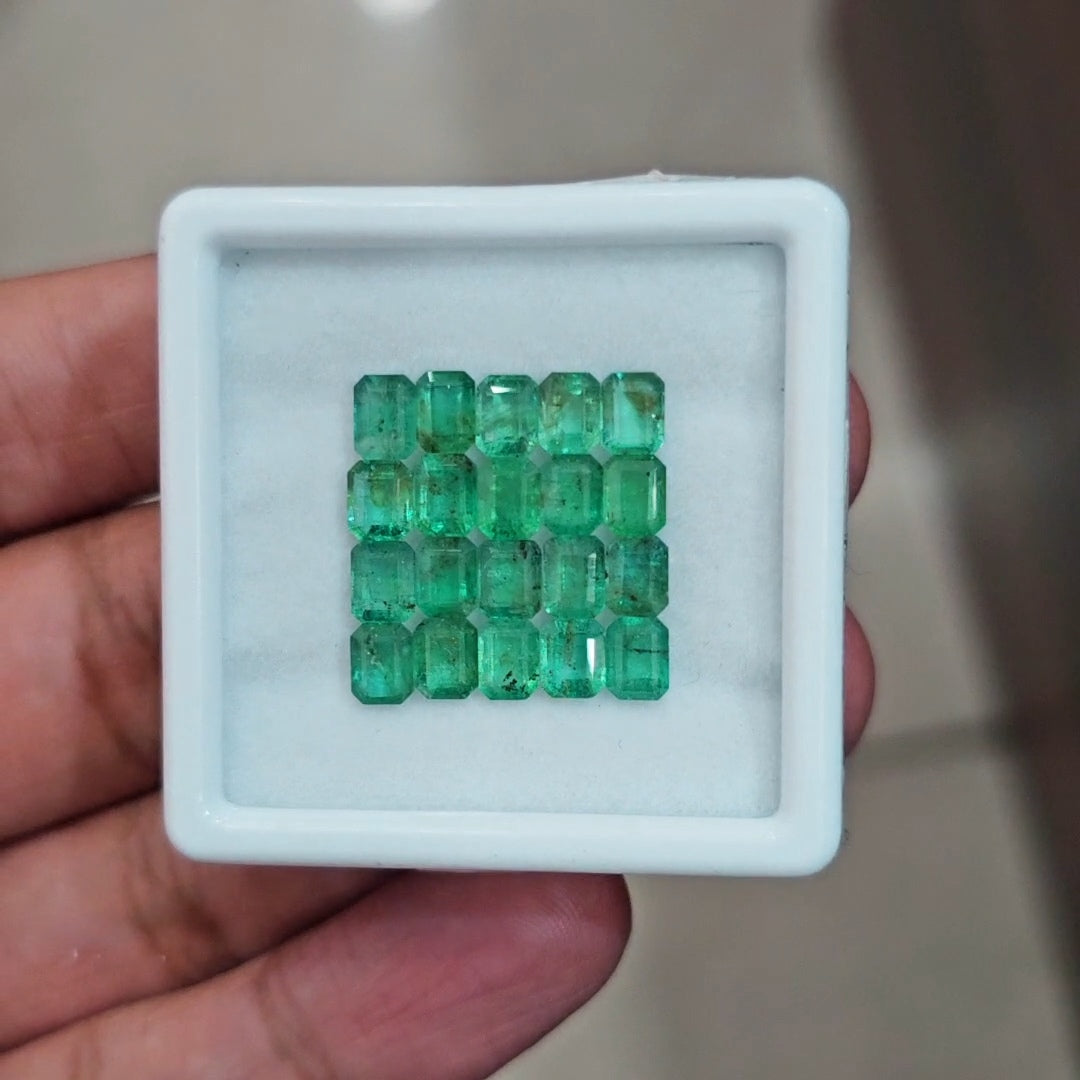 20pcs Of Natural Emerald Faceted | 5x3mm| Rectangle - The LabradoriteKing