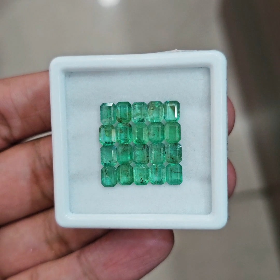 20pcs Of Natural Emerald Faceted | 5x3mm| Rectangle - The LabradoriteKing
