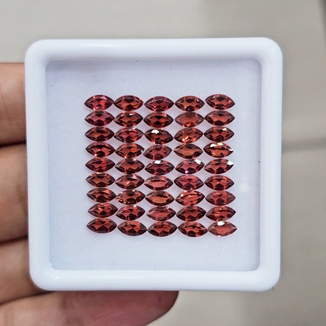 45pcs Natural Mozambique Cherry Garnet Faceted | Marquise | Size: 6x3mm - The LabradoriteKing