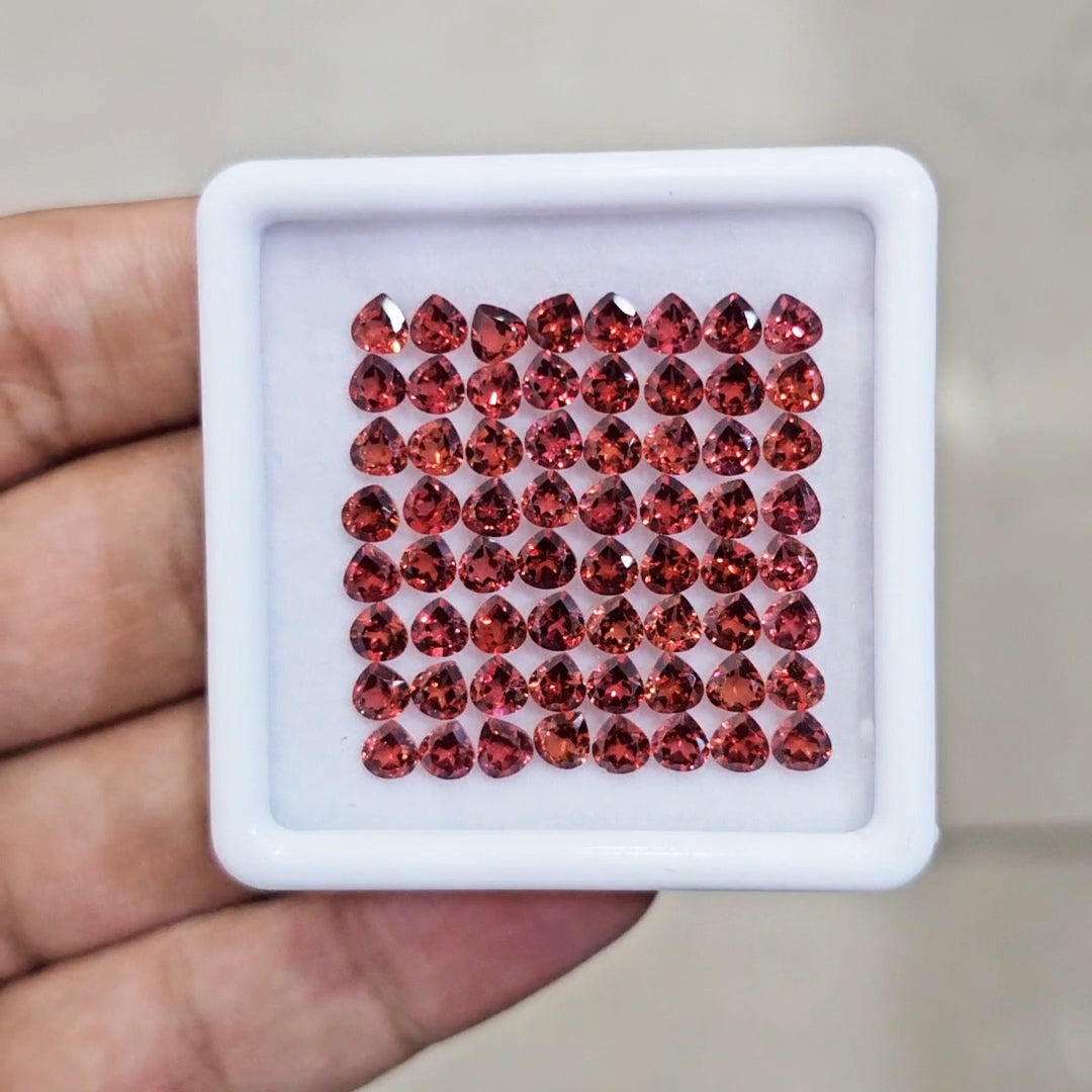 64pcs Natural Mozambique Cherry Garnet Faceted | Teardrop | Size: 4mm - The LabradoriteKing