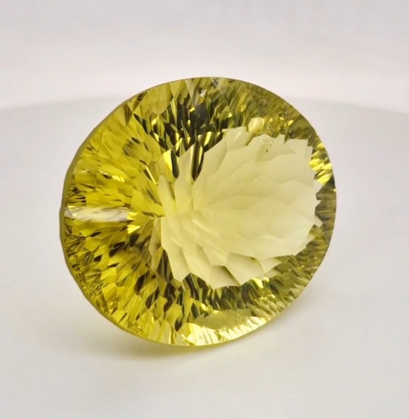 Natural  Lemon Quartz Concave Cut | Shape: Oval | 36x28mm - The LabradoriteKing
