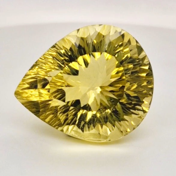 Natural  Lemon Quartz Concave Cut | Shape: Pear | 30x25mm - The LabradoriteKing