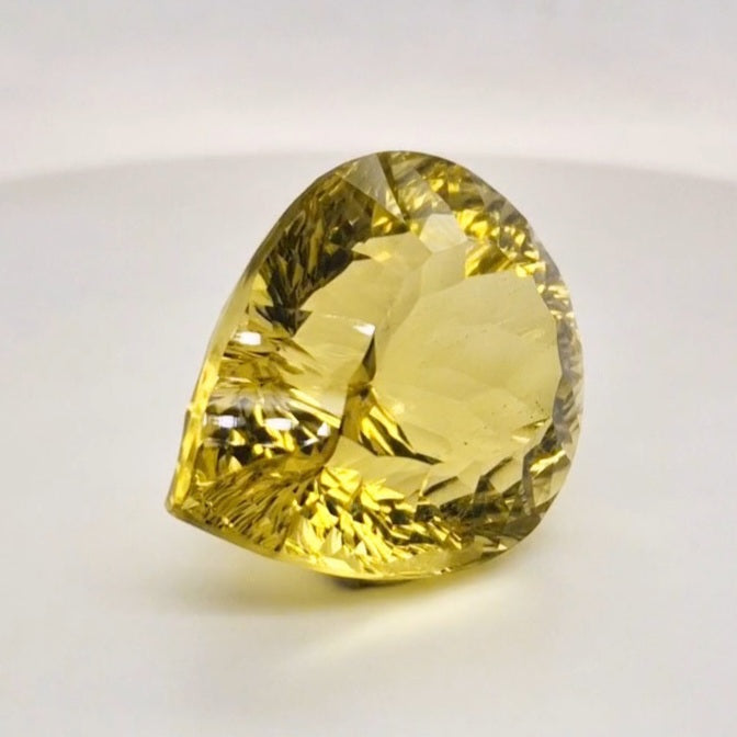 Natural  Lemon Quartz Concave Cut | Shape: Pear | 30x25mm - The LabradoriteKing