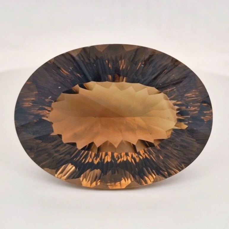 Natural Smoky Quartz Concave Cut | Shape: Oval | 43x31mm - The LabradoriteKing