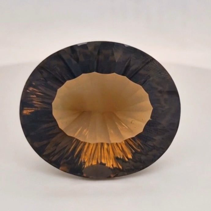 Natural Smoky Quartz Concave Cut | Shape: Oval | 34x29mm - The LabradoriteKing