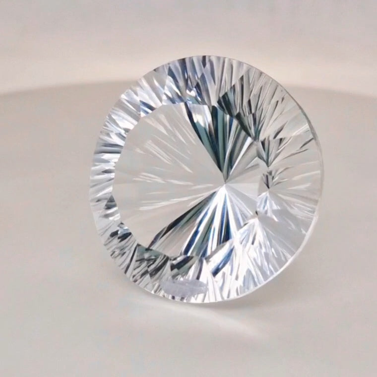 Natural  Clear Quartz Concave Cut | Shape: Oval | 29mm - The LabradoriteKing