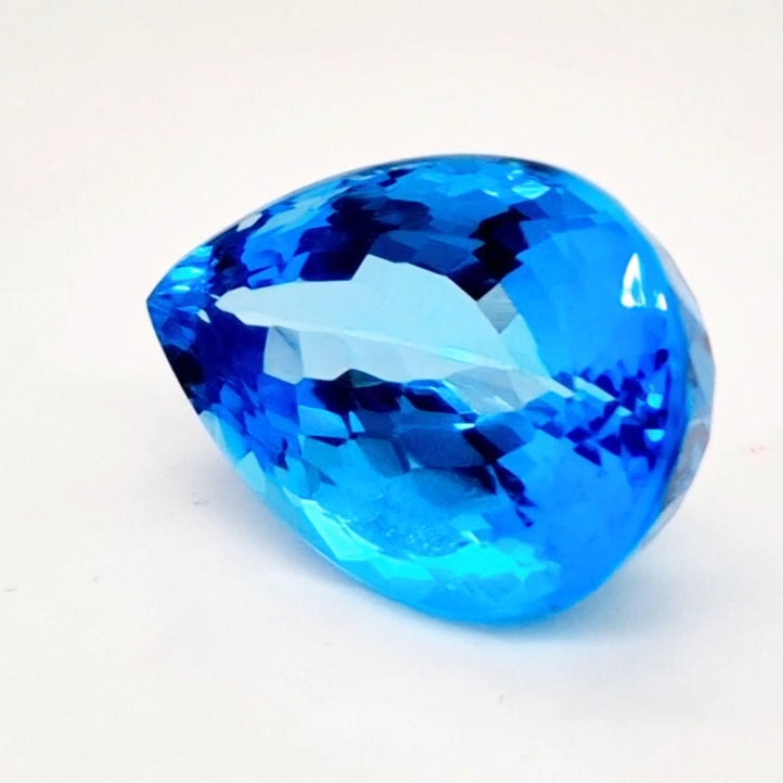 Natural Swiss Blue Topaz Faceted | Pear | 21x14mm - The LabradoriteKing