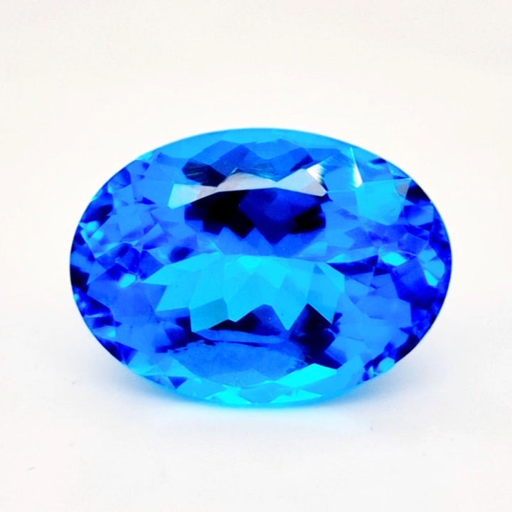 Natural Swiss Blue Topaz Faceted | Oval | 17x13mm - The LabradoriteKing