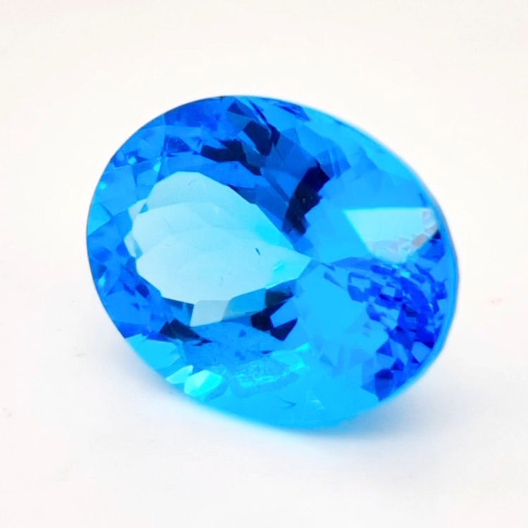 Natural Swiss Blue Topaz Faceted | Oval | 18x13mm - The LabradoriteKing