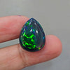 Ethiopian Black Smoked Opal Cabochon | Pear | Size: 22x17mm - The LabradoriteKing