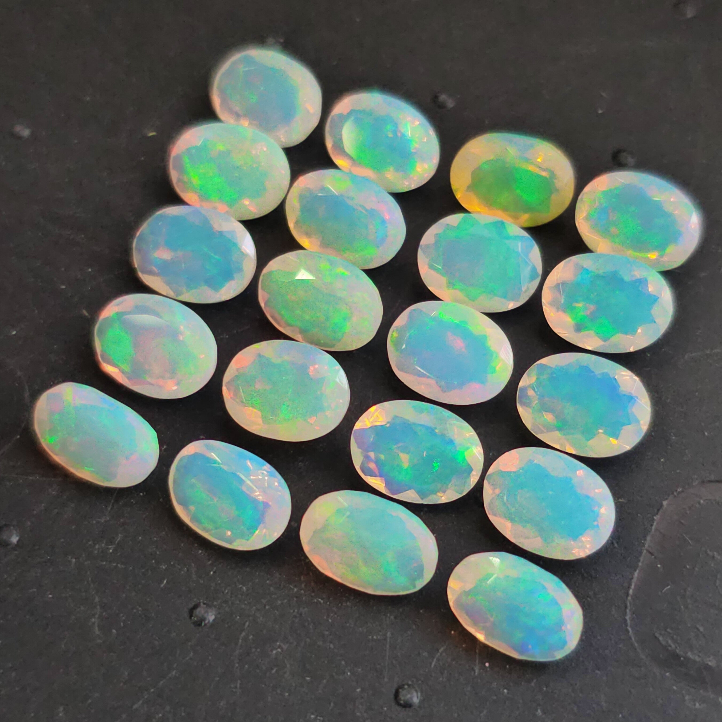 20 Pcs of Calibrated Faceted Welo Opals | 7x5mm, 8x6mm, 9x7mm - The LabradoriteKing