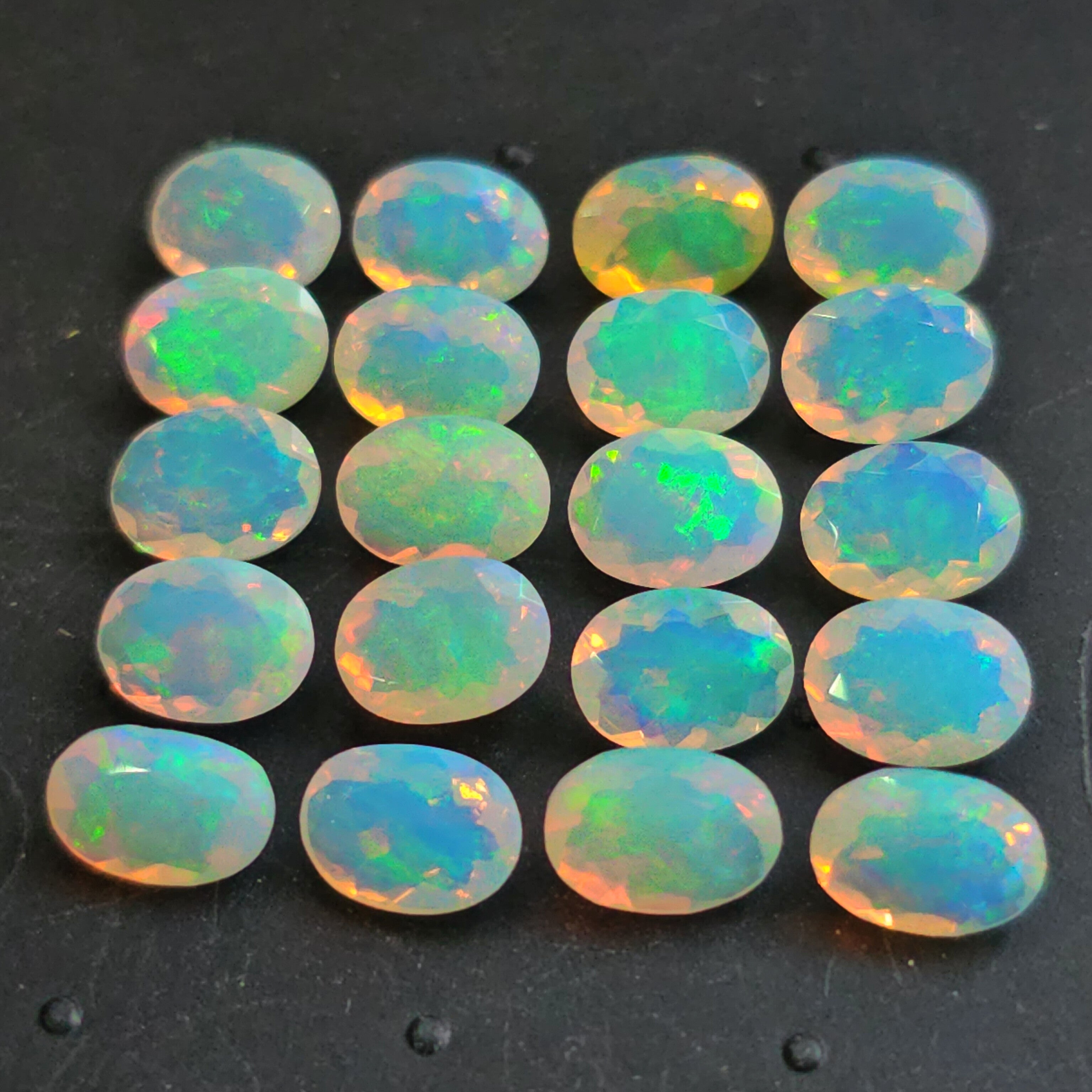 20 Pcs of Calibrated Faceted Welo Opals | 7x5mm, 8x6mm, 9x7mm - The LabradoriteKing