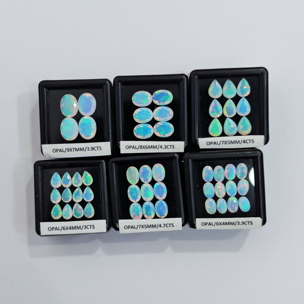 6 Box of Faceted Natural Opal | 6mm to 9mm | Comes with Box - The LabradoriteKing