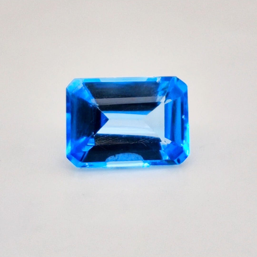 Natural Swiss Blue Topaz Faceted | Rectangle | 14x10mm - The LabradoriteKing
